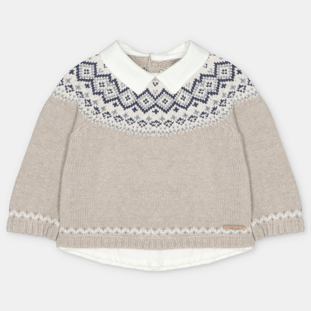 Jersey Punto I6 Cuello Marron