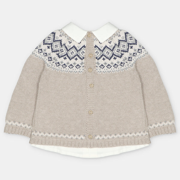 Jersey Punto I6 Cuello Marron