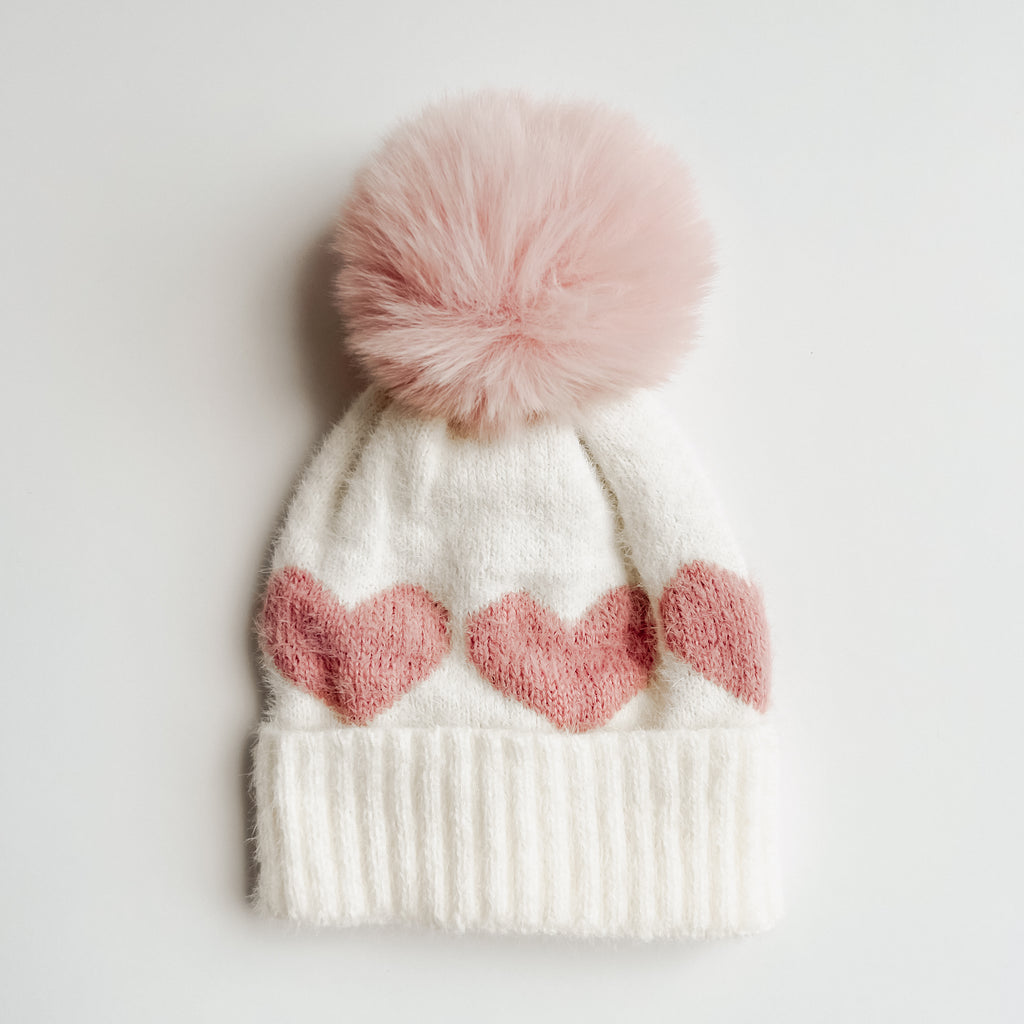 Gorrito Pompon Corazones