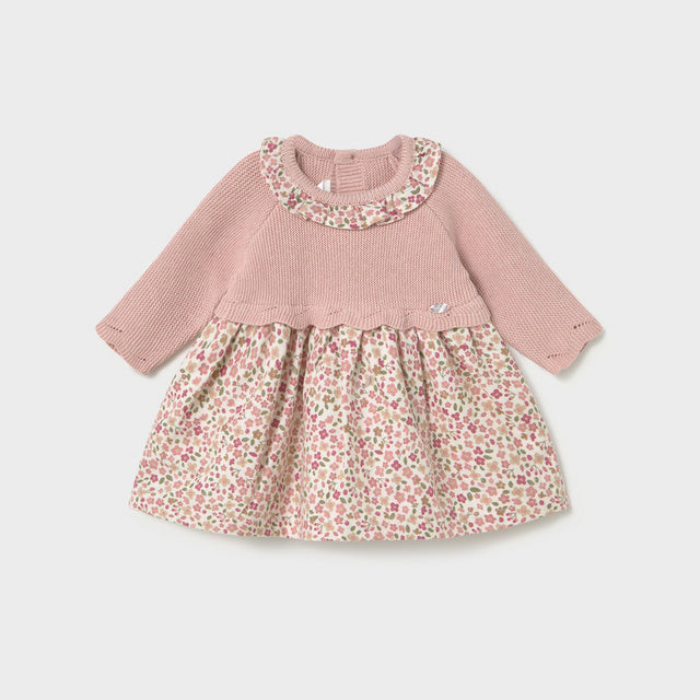 Vestido I6 Tricot Rosa Combinado
