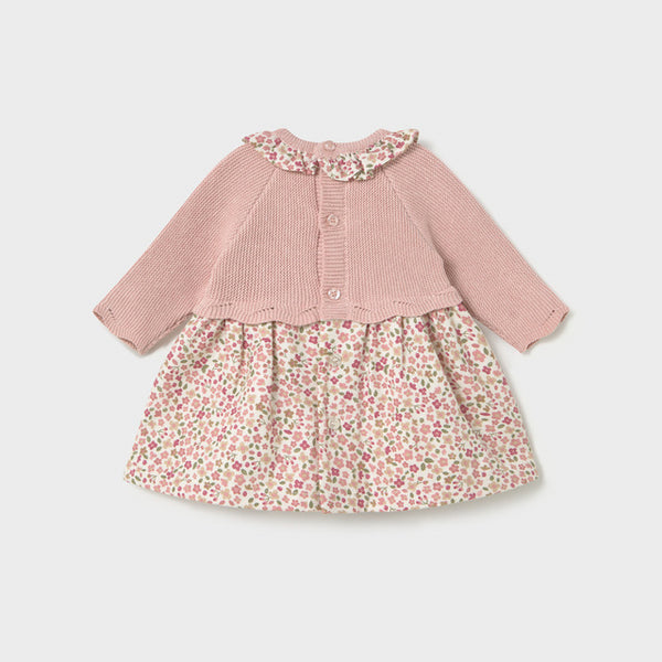 Vestido I6 Tricot Rosa Combinado