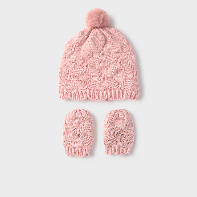 Conjunto Gorro Manoplas I6 Rosa