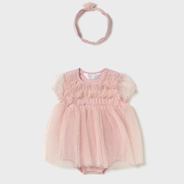 Vestido Pelele Punto Diadema V5 RosaBaby