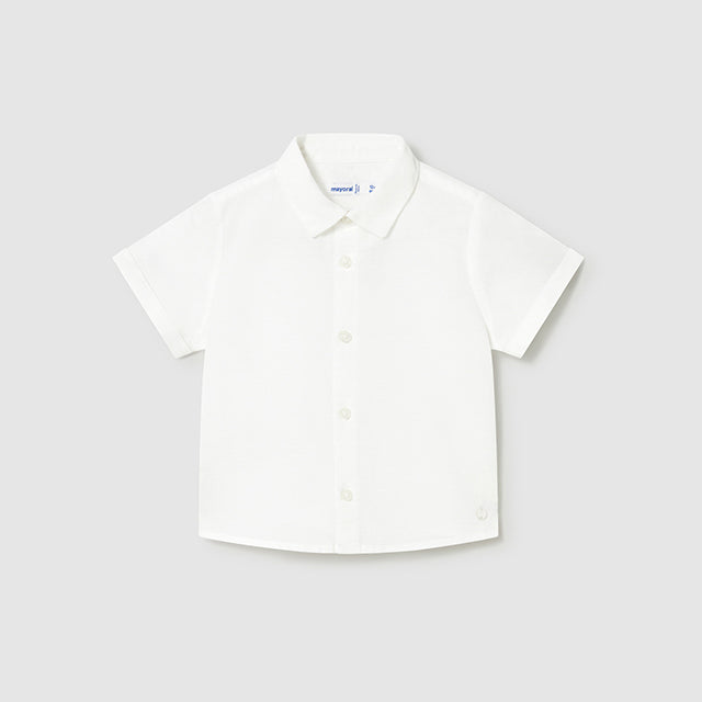 Camisa Lino MC Cuello V6 Blanco