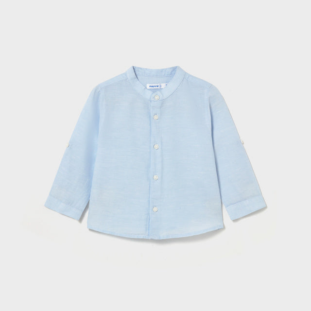 Camisa Lino ML Mao V6 Azul