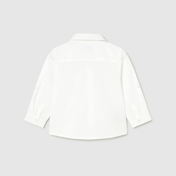 Camisa Lino ML Cuello V6 Blanco