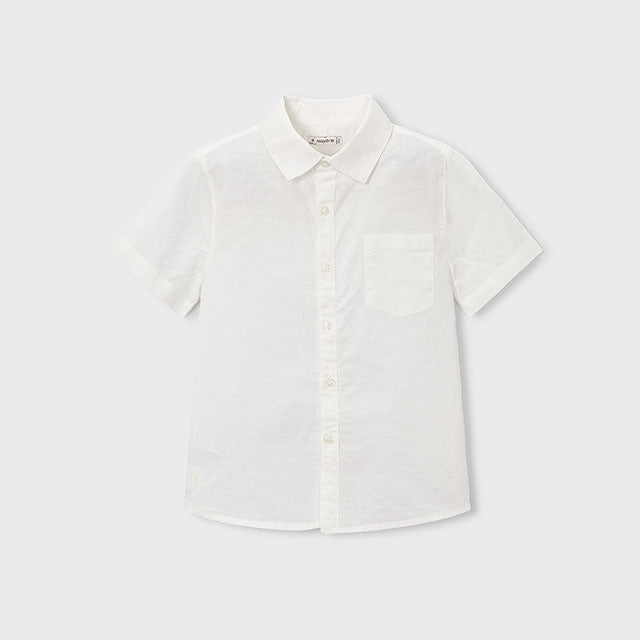 Camisa Lino MC Cuello V6 Blanco