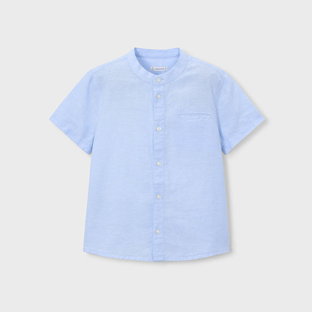 Camisa Lino MC Mao V6 Azul