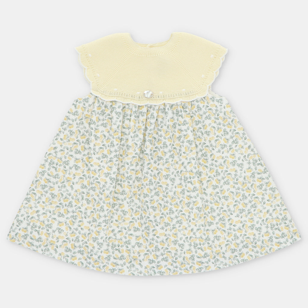 Vestido Tejido Amarillo V6 Flores