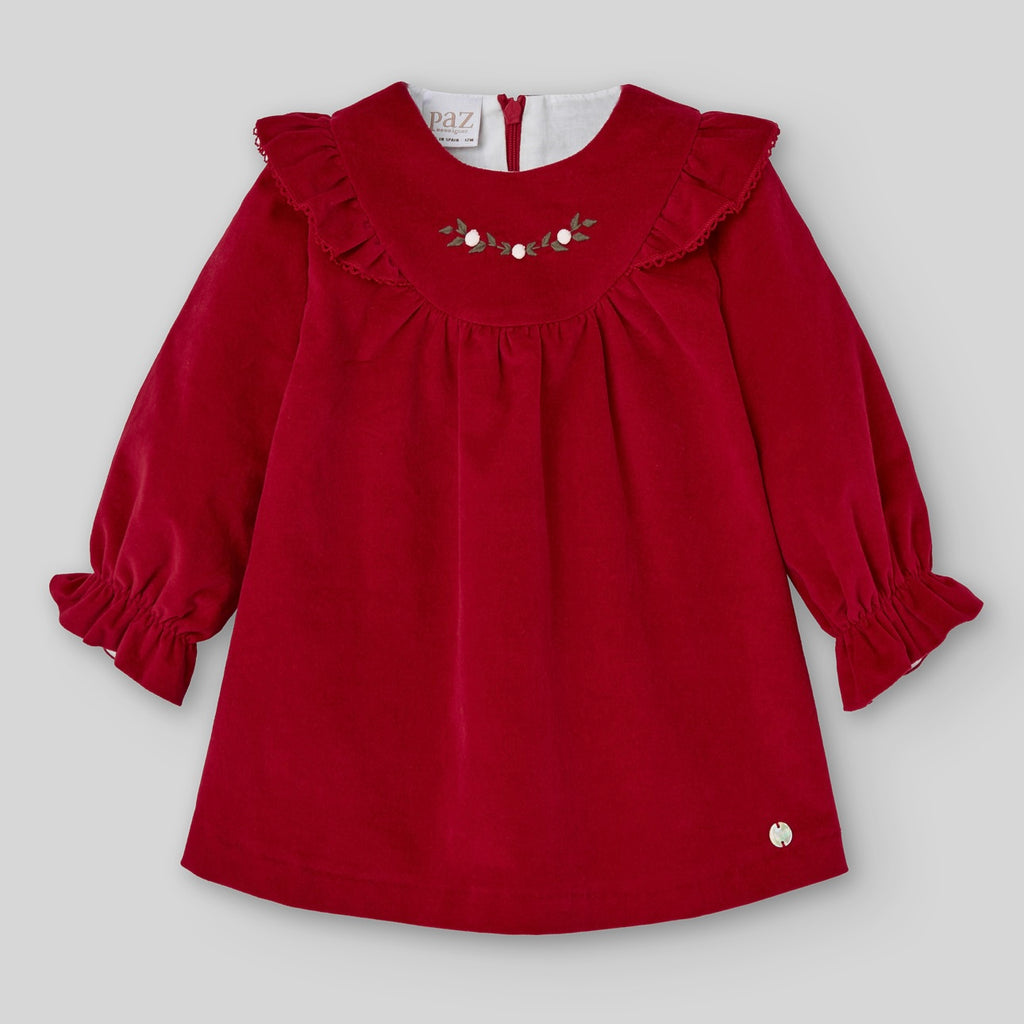 Vestido Velveton Bordado I5 Acebo