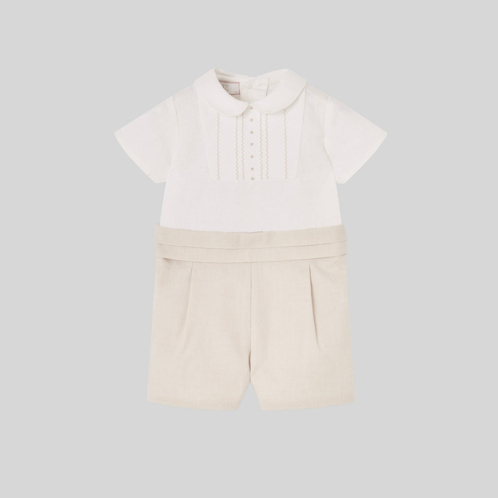 Blusa Pechero y Pant Corto Tela V6 Lino