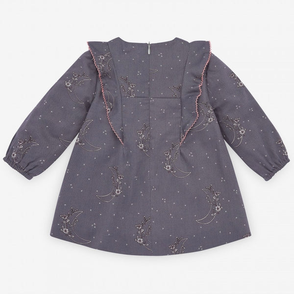 Vestido Estampado Moon Peltre Con Olan