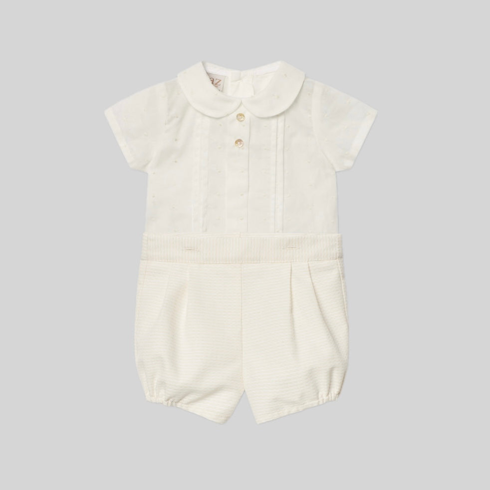 Blusa y Pantalon Voile Bordado V5 Crudo