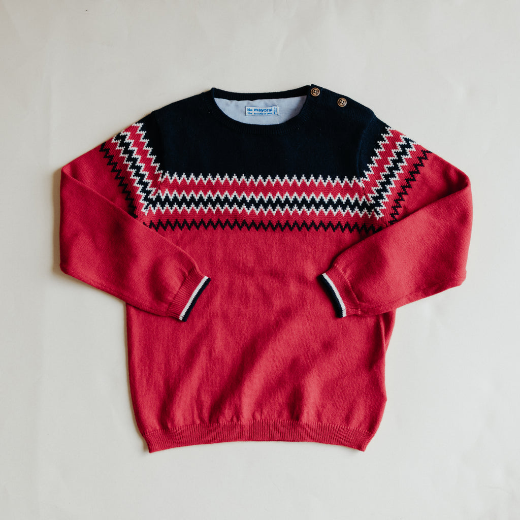 Sueter Antarcita Rojo Grecas