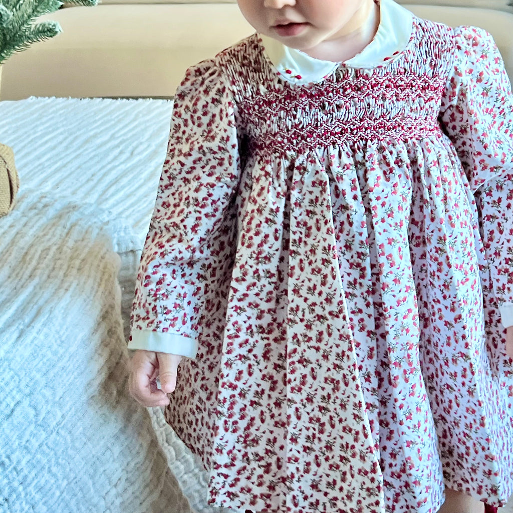 Vestido ML V5 Floresitas Rojas