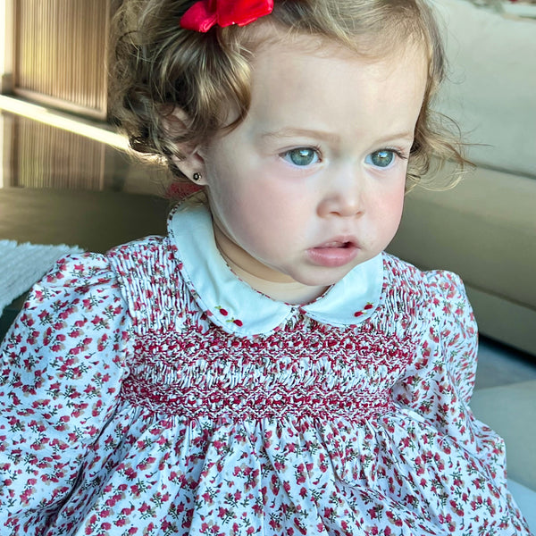 Vestido ML V5 Floresitas Rojas