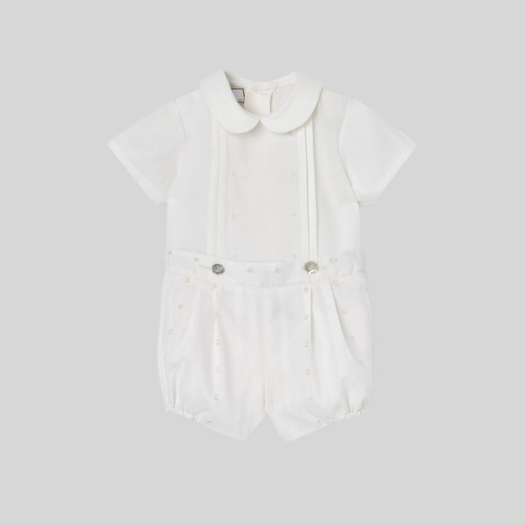 Blusa Bordada y Pant Corto V6 Crudo