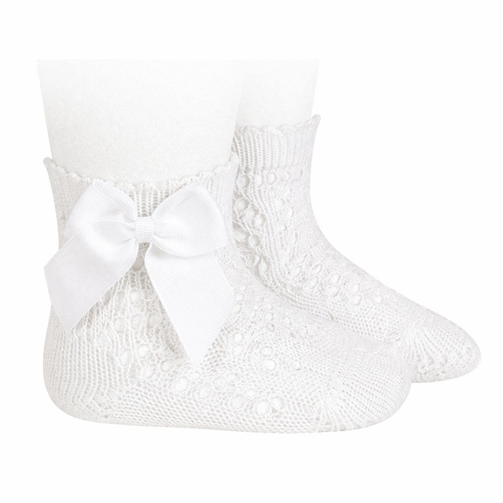 Calcetines Cortos Perle Con Lazo Nata
