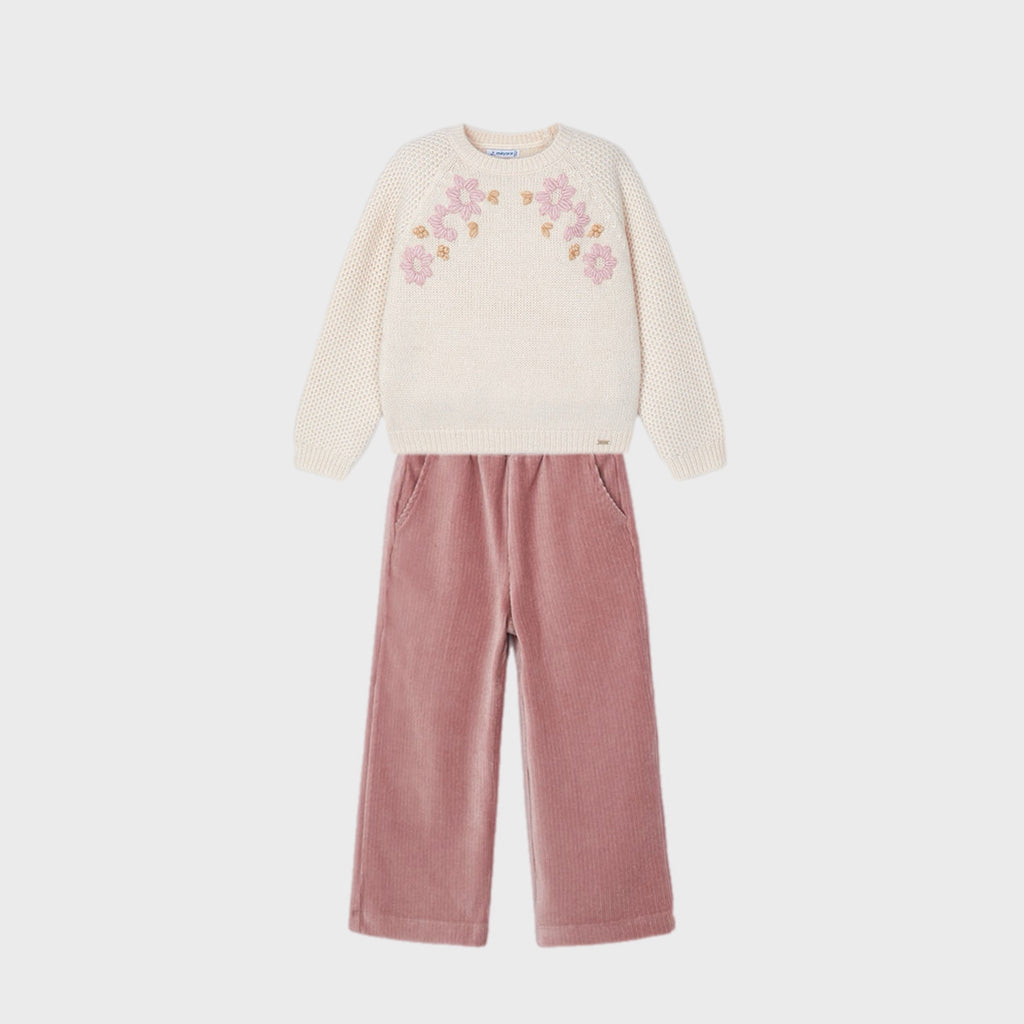 Jersey Flores Jengibre y Pant Rosado I4