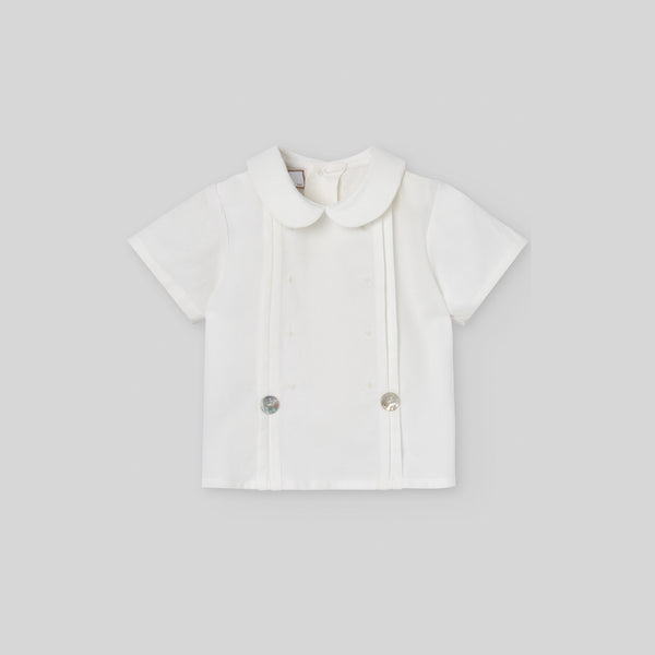 Blusa Bordada y Pant Corto V6 Crudo