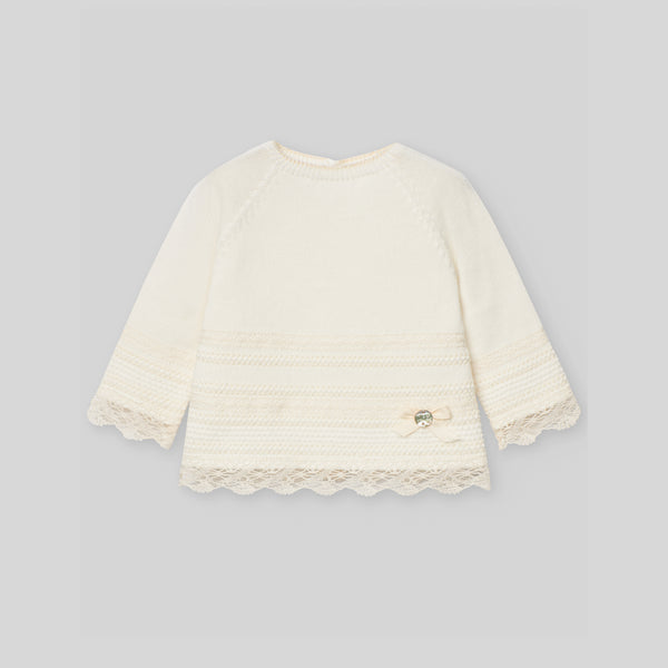 Jubon y Polaina Niña Paz V5 Crudo