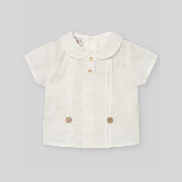 Blusa y Pantalon Voile Bordado V5 Crudo
