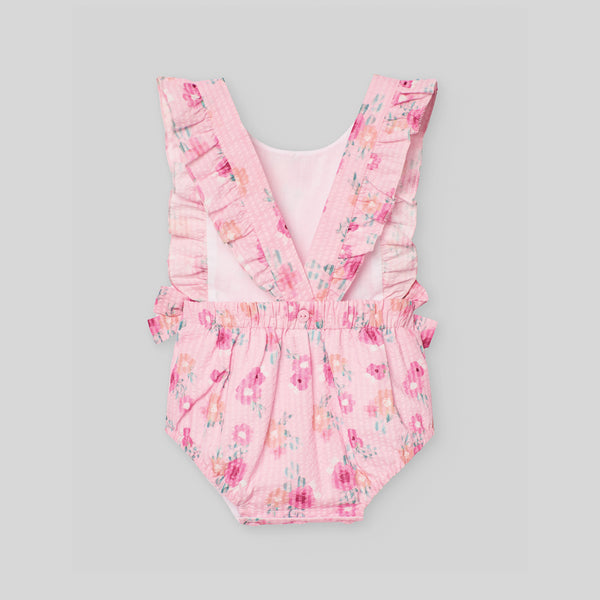 Pelele Tela Estampada Flor V5 Rosa