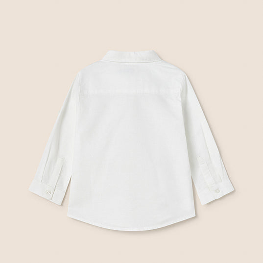 Camisa básica lino blanca